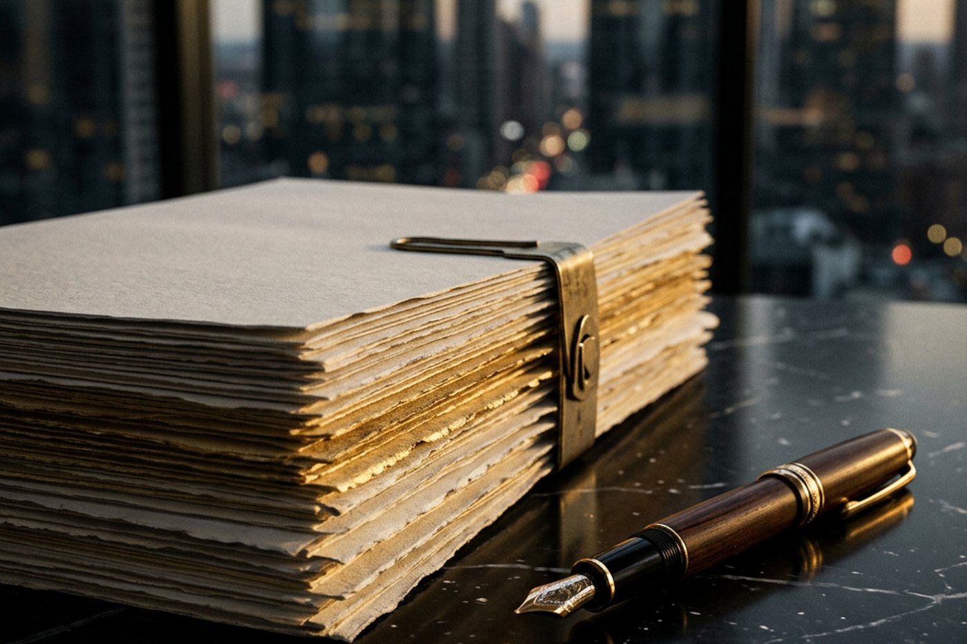 Documentos financieros apilados, símbolo de la malversación de caudales públicos